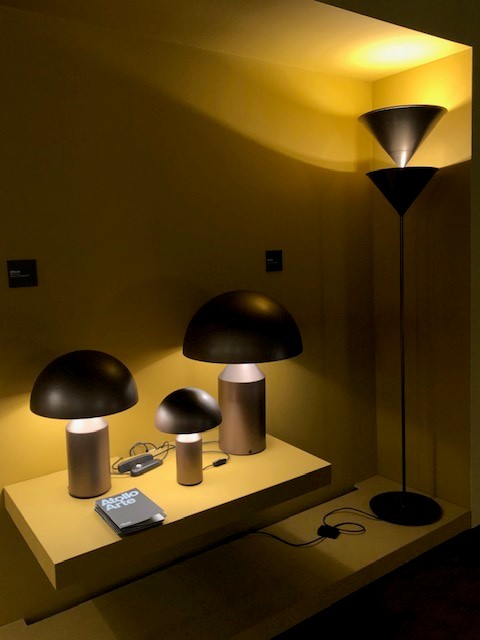 MILANO SALONE 2019 EUROLUCE、OLUCEのブース、Vico Magistretti、AtolloとPascalの新色